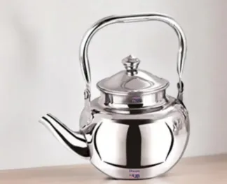 1 Litre Stainless Steel Tea Pot/Tea Kettle, Dishwasher Safe, Mirror Finish, 10 Cup (Silver)