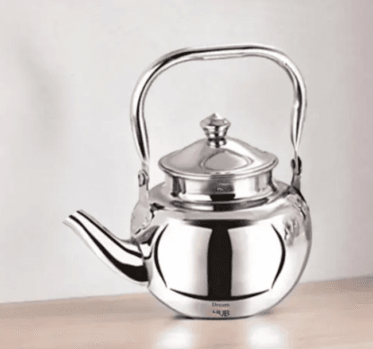 1 Litre Stainless Steel Tea Pot/Tea Kettle, Dishwasher Safe, Mirror Finish, 10 Cup (Silver)